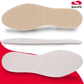 SULPO 4 Pairs of Felt Insoles, Soft, Extra Thin Massage Felt Insoles, Double-Sided Shoe Insoles for All Weathers, All Year Round Soles, Barefoot Soles, Sizes: 35-47