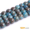 GEM-inside 8mm Round Smooth Dyed Blue Sea Sediment Jasper Jewelry