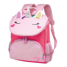 LJCZKA School Bags for Girls, Toddler Backpack Girls with Chest Strap, Children's Backpack Toddlers Rucksack Water Resistant for Age 3-6