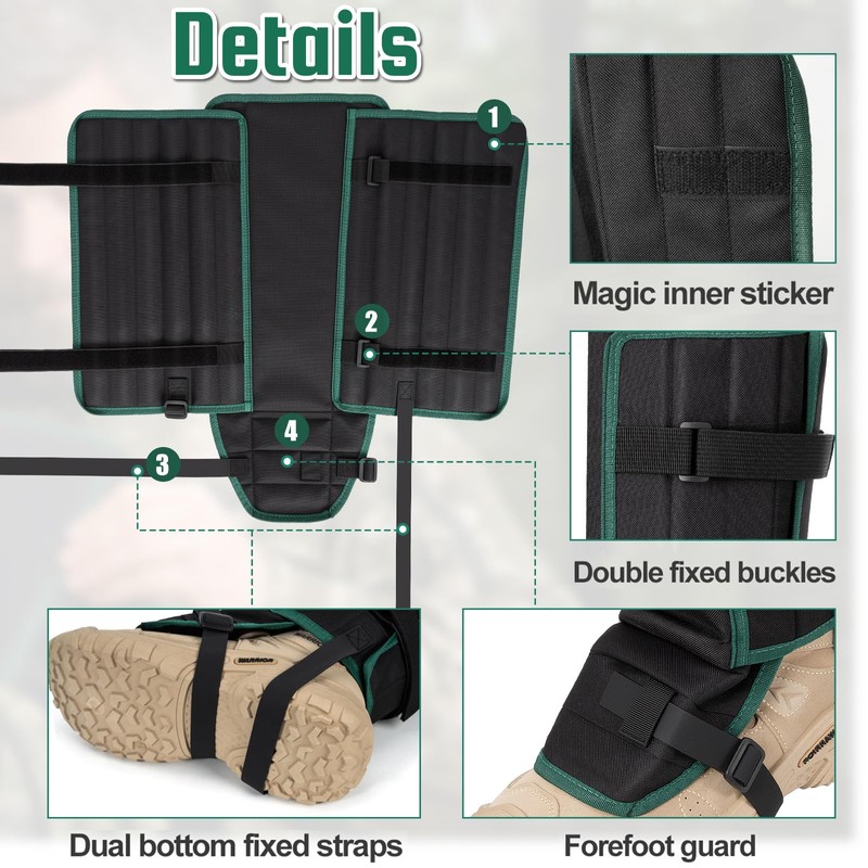 NIFUYOP Snake Gaiters Leg Guards, Snakeproof Gaiters for Hiking Men