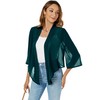 Famrrifuu Women's Bolero Chiffon Shoulder Jacket 3/4 Sleeve Elegant Short