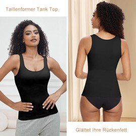 ONEW Women's Slimfit Vest Comfortable Tummy Control Shapewear Tank Top Shaping Compression Tank Top Comfortable Body Shaper, black