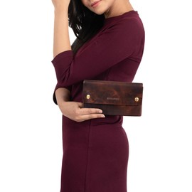 STILORD 'Griffin' Leather Case Vintage Pouch for Pencil Cosmetic Money Glasses Keys Small Organizer in Genuine Leather, Colour:Kara - Cognac