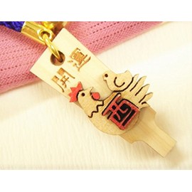  Good Luck 羽子板 Rooster 根付 [Pack of 2] 