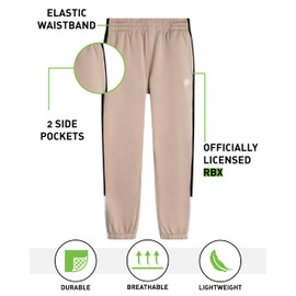 RBX Boys Sweatpants - 4 Pack Performance Fleece Basic Boys Joggers, Athletic Track Pants with Elastic Waistband (8-16), Size 10-12, Doeskin Copen Blue