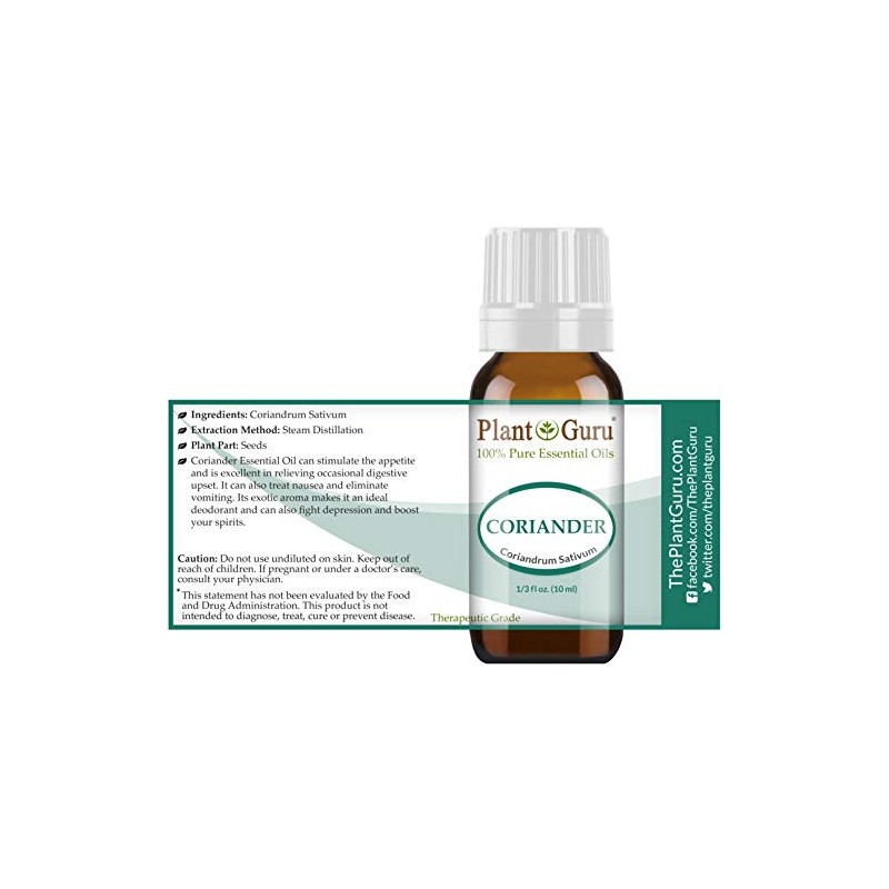 Coriander Essential Oil 10 ml 100% Pure Undiluted Therapeutic Grade.