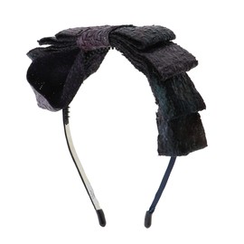 Multi Colored Pleather Bow Headband for Women and Girls - Purple