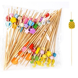 200pcs Fruit Picks Cocktail Picks Party Decoration Skewers Kebab Skewers Dessert Decoration Skewers