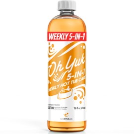 Oh Yuk 5-in-1 Weekly Hot Tub Chemicals – Hot tub Clarifier, Cleaner, Conditioner – Helps Control Water Balance & Combat Buildup – Spa Care Chemicals for All Types Including Inflatable & Portable