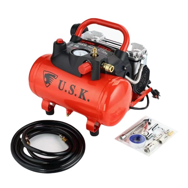 U.S.K. Portable Oil-Free Air Compressor,1.5 Gallon, 5.9 SCFM/Min, with Accessory Kit (AK-2-800W)