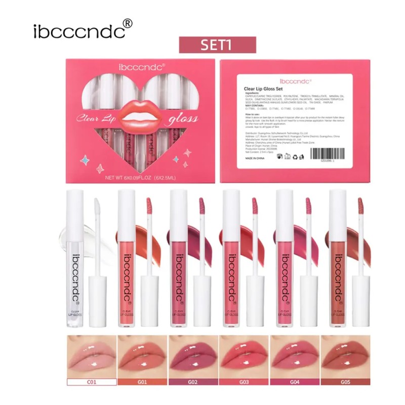 Set De Pintalabios Transparentes Clear Lip Gloss Set 2,5 Ml