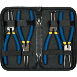Circlip Pliers Set L175 mm M Snap Ring Pliers Set with 90° Angled and Straight Tip Circlip Pliers for Outer Circlips and Inner Circlips 4-Piece