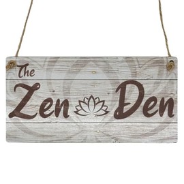 Second Ave The Zen Den Relax Wooden Hanging Rectangle Home Yoga Sign Plaque