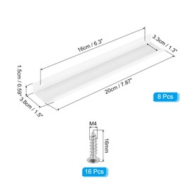 PATIKIL Mount Finger Edge Pull, 8 Pack 200mm/7.87" Aluminum Alloy Concealed Handle Cabinet Edge Pulls with Screws for Home Kitchen Furniture Door Drawer, White