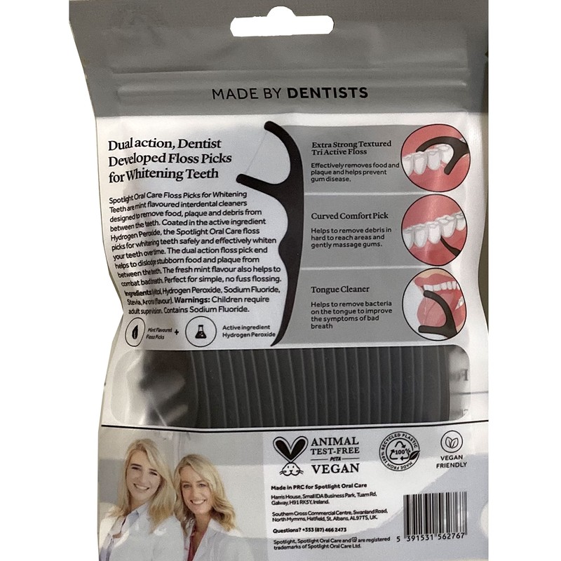 Spotlight Oral Care 50 Floss Picks for Whitening Teeth -