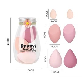 6 Pack Super Soft Makeup Sponges Blender Set with Convenient Storage Container – Cosmetics Sponge Puff Latex free Makeup Sponge, Flawless Application for Foundation, Concealer & More