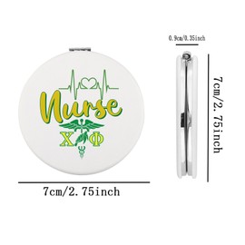 BEKECH Nurse Sorority Sisterhood Compact Mirror for Nursing Graduation Sister Gift Greek Sorority Sister Themed Makeup Mirror (White)