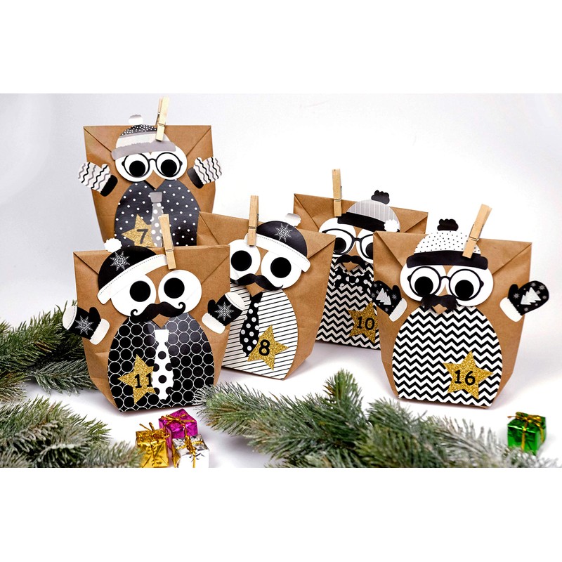 Papierdrachen DIY Advent Calendar – Christmas Owls Red with Additional
