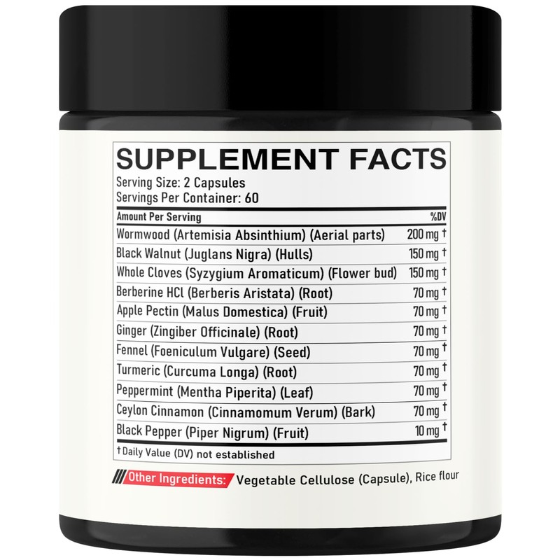 DEDICAD Wormwood Supplement - 120 Capsules Extracted from Black Walnut,