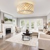 18 Inch Caged Ceiling Fans with Lights, Low Profile Ceiling