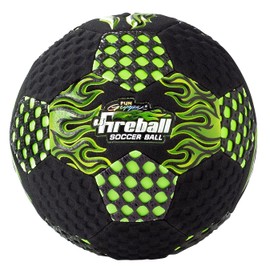 fun gripper 8.0 Fireball Neon Green Soccer Ball (Black) (Perfect for Indoors) W/Embossed Flames -Green Size (4) by: Saturnian 1