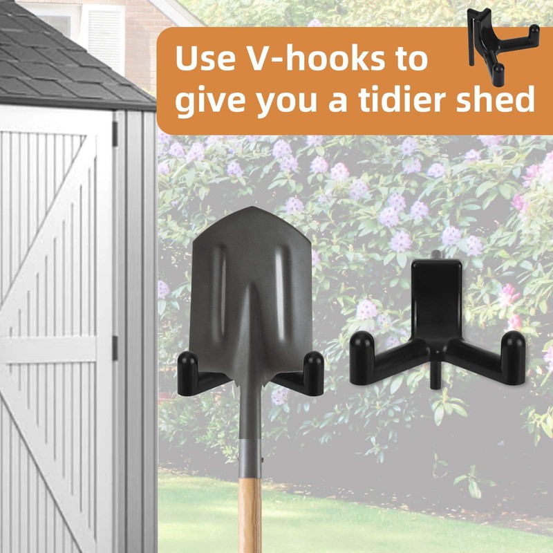 6pcs Shed Hooks for Rubbermaid Fasttrack, Plastic Multi Purpose Shed