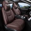 TIEHESYT Mature Brown Car Seat Covers, Breathable Faux Leather, Universal