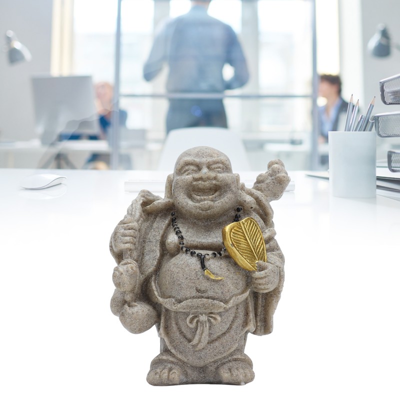 Buddha Statue Resin Mini 8cm Maitreya Laughing Buddha Figurine for