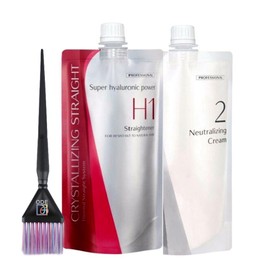 Hair Professional Japanese Straightener (H1) + Neutral Lotion (Part 2) for Resistant to Natural Hair- bundle with a free SOFIA BY ODE Brush