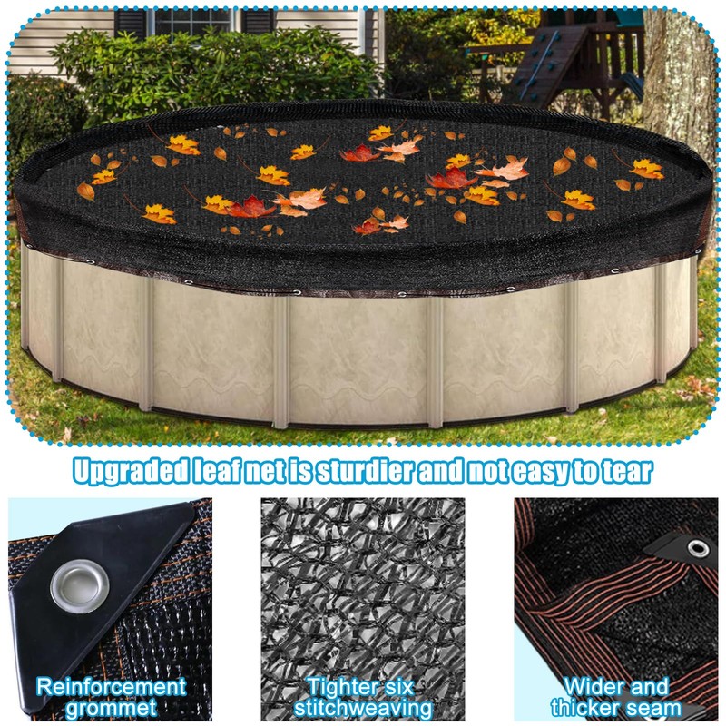33ft Leaf Net Pool Covers for Above Ground Pool -