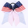 American USA Flag Cheer Bows for Girls,Red White and Blue