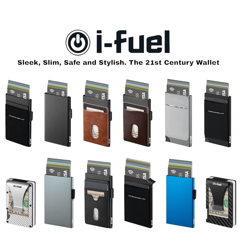 i-Fuel Credit Card Holder, RFID Blocking, Carbon Fibre Elastic Card