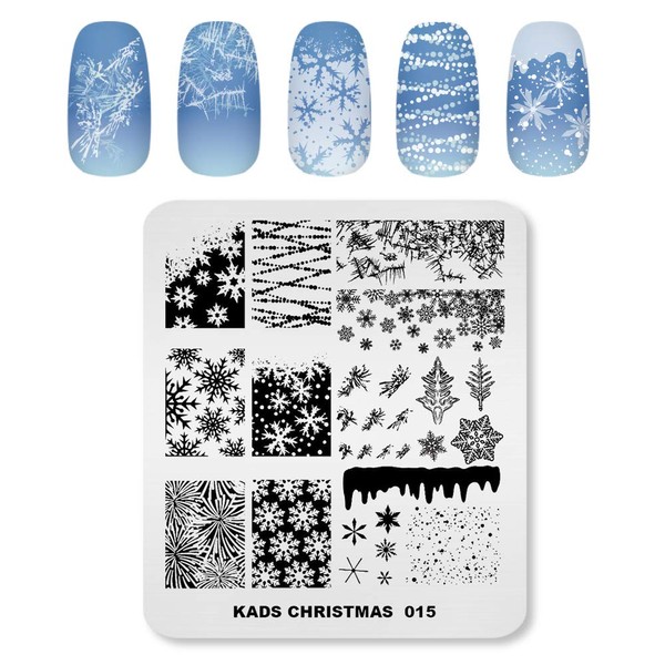 Alexnailart Professional Nail Stamping Plate Christmas Theme Templates Manicure Stencil Nail Art Print Tool (CH015)