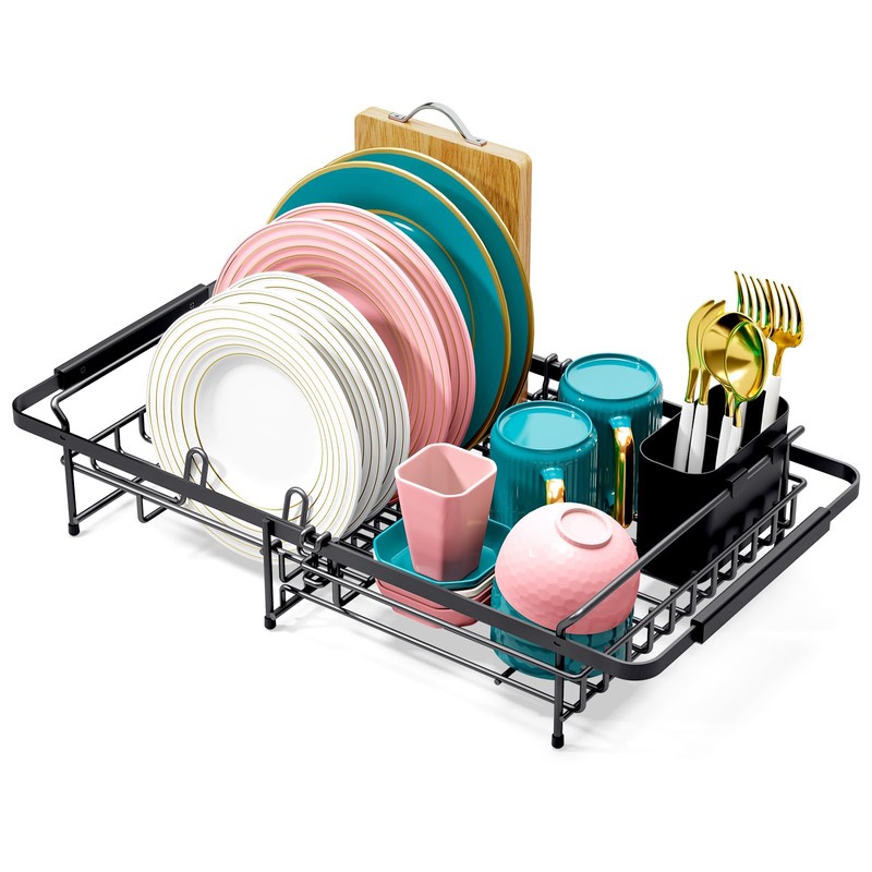 Urackify Expandable in Sink Dish Drying Rack - Adjustable Dish