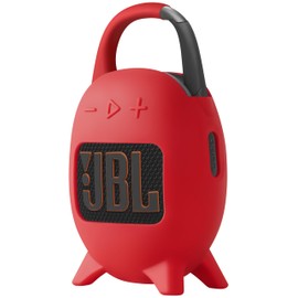 Geiomoo Silicone Carrying Case for JBL Clip 5, Protective Portable Scratch Shock Resistant Cover (Red)