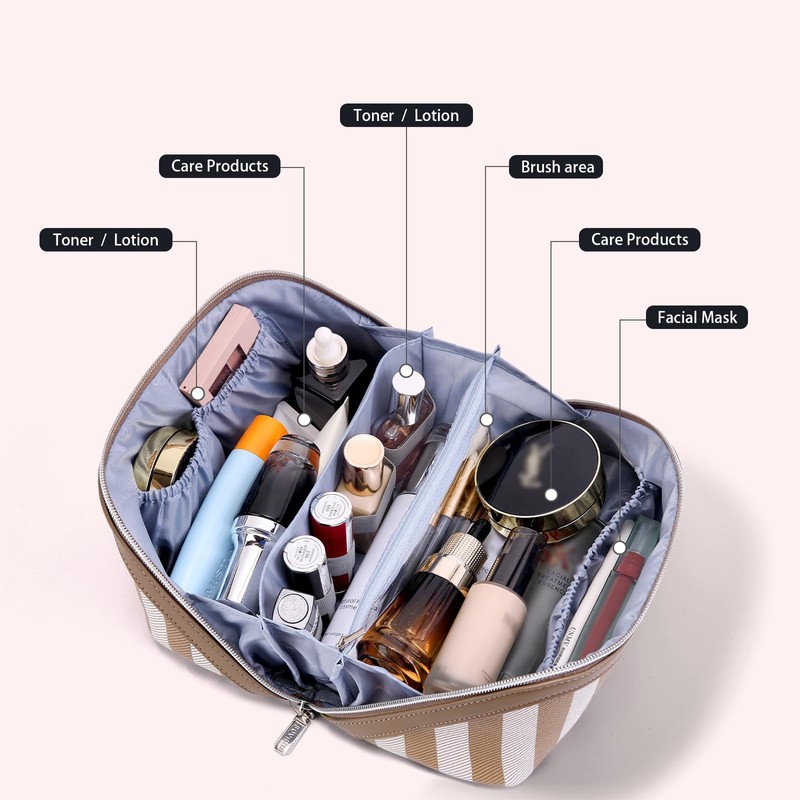 BOYATU Travel Makeup Bag for Women: Large Cosmetic Bag Set