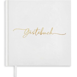 Plantvibes Wedding Guest Book - 72 Pages Premium Thick Paper, It Does Not Press, Vintage Style, with Golden Title - Ideal for Weddings, Anniversaries, Birthdays, Christenings