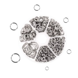 Mandala Crafts Double Split Rings for Keychains – Stainless Steel Double Jump Rings for Jewelry Making Small Key Rings Keys Chandelier Suncatchers Assorted Sizes 600 PCs Silver