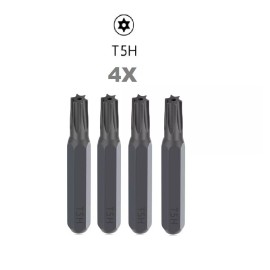 TORX 4PC T5 TR5 T5H TS5 Torx micro Bits 4mm Hex Screwdriver Bit Security hole in Tip