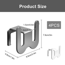 MYLERCT Shoe Rack Wall Mounted 4 Pieces Shoe Rack Wall, White and Black Shoe Rack for Hanging, Suitable for Shoe Racks in the Bathroom and Bedroom