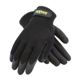 Maximum Safety 39-C1375/L Seamless Knit Cotton/Polyester Glove with Latex Coated Crinkle Grip on Palm and Fingers, Hook and Loop Closure