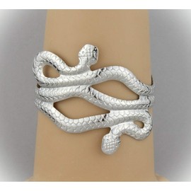 Silver Snake Serpent Metal Cuff Bracelet Bracelet Toga Party Goddess Cleopatra Asp Crystal Fashion Bangle Jewelry For Women