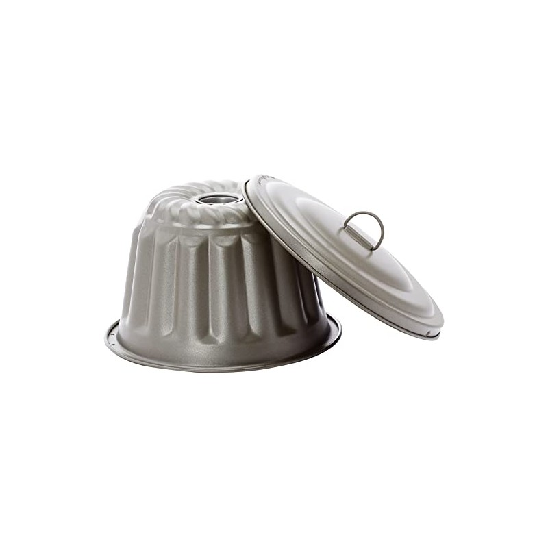 Staedter Water Bath Shape with Lid, Silver, 20 x 14