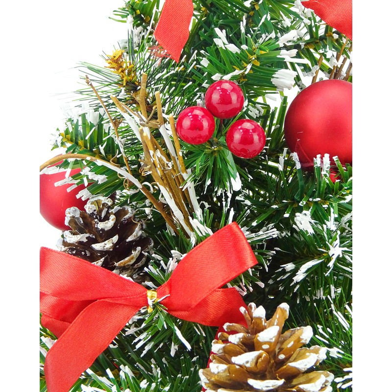 Christmas Concepts® 30cm (12") Frosted Christmas Tree With Red Decorations
