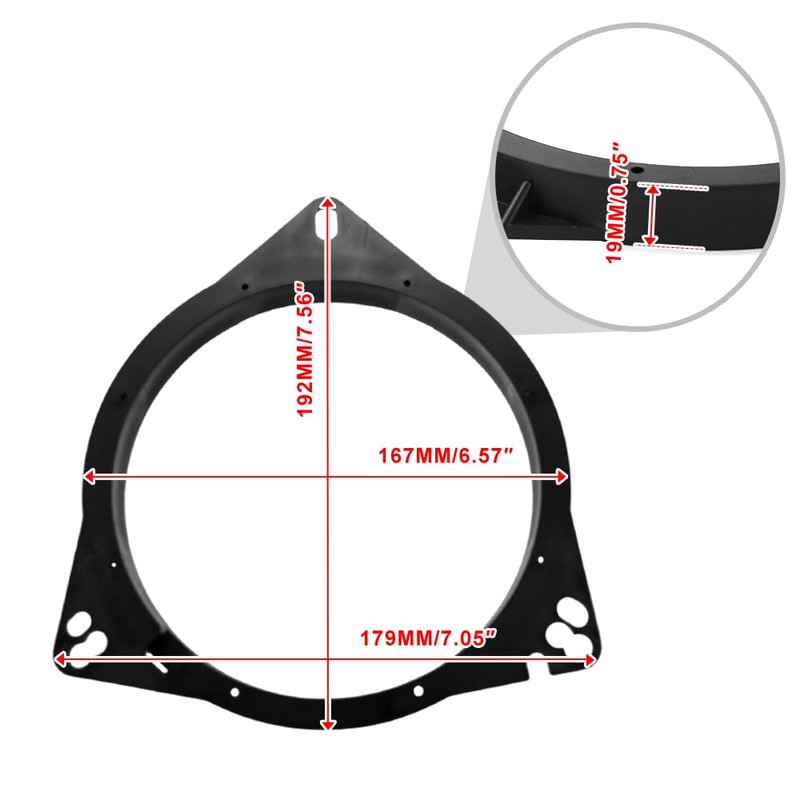 RULLINE 6.5" Speaker Adapter & Wiring Harness Kit Compatible with