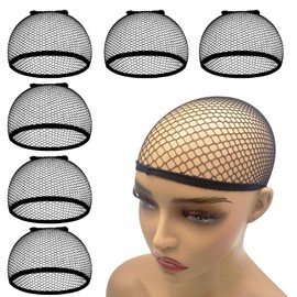 Bestac 6 Pieces Wig Caps, Black Mesh Wig Cap Net Weaving Closed End Wig Caps for Woman, Men, Kids