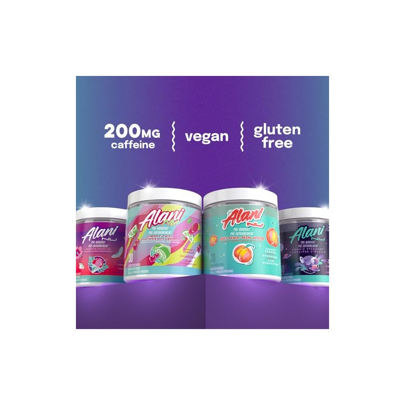 Alani Nu Pre Workout Powder Juicy Peach, Amino Energy Boost,