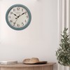 Presentime & Co Vintage Farmhouse Wall Clock, Aged Teal Finish,