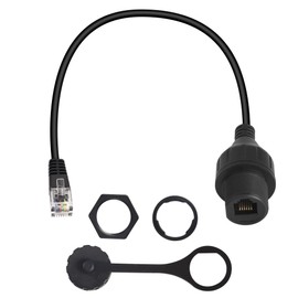 QIANRENON RJ11/RJ12 6P6C Panel Mount Waterproof Connector CAT3 RJ12 Male to Female Outdoor Telephone Line Socket,IP67 Waterproof,for Telephone Communication Alarm Voice System,39cm/15.3in