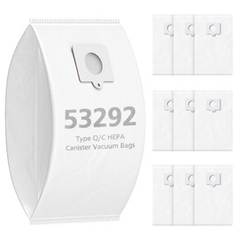 10 Pack 53292 Type Q/C HEPA Vacuum Bags for Kenmore 53292 Canister Vacuum 81214, 81414, 81714, 21814, BC2005, BC3005, 81615, BC7005, 200/400/600/700/800 Series Vacuum Bags